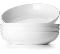 LIFVER 9.75" Large Pasta Bowls, 1400 ml White Pasta Bowl Set of 4