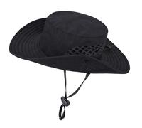 lifwimner Bucket Hats for Men Wide Brim Womens Sun Hat Packable Mesh Boonie Summer Hats for Fishing Safari Beach Hiking Gardening Cowboy Style (Black)
