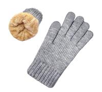 lifwimner Winter Gloves for Women Ladies Knitted Thermal Gloves with Thick Fleece Lining Soft Warm Touch Screen Glove for Cold Weather Skiing Cycling Texting (Light Grey)
