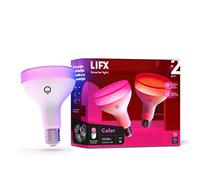 LIFX Color, 1100 lumens BR30 E26, 2.4GHz Wi-Fi Smart LED Light Bulb, Billions of Colors and Whites, No Bridge Required, Works with Alexa, Hey Google, HomeKit and Siri, Multicolor (Pack of 2)