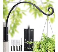 Lifyzoon Heavy Duty Plant Hanger Bracket (22"/Black) Outdoor Hand-Forged Hanging Plant Bracket Durable and Stable Bird Feeder Hanger