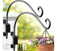 Lifyzoon Swivel Bird Feeder Hanger for Outside: 2 Packs 16-Inch Swivel Plant Hooks for Outdoor, 60lbs Weight Capacity - Weather-Resistant Wall Hook for Wind Chimes, Flower Basket, Birdhouse
