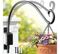 Lifyzoon Swivel Bird Feeder Hanger Hook: 12 Inch Swivel Hanging Plant Bracket, 50lbs Weight Capacity - Heavy Duty Outdoor Hooks for Hanging Bird Feeders, Flower Baskets, Lanterns, Wind Chimes