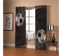 LIGAHUI Blackout Curtains Starry football boy 2x W46x L54 inch Eyelet Thermal Insulated Bedroom Curtain Ring Top Solid Kids Treatments Curtains Living Room for Nursery 2 Panels