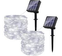 Ligarko Solar Fairy Lights Outdoor, 2 Pack 46Ft Garden Lights Solar Powered Waterproof, 120 LED 8 Modes Copper Wire Decorative Solar String Lights for Trees, Garden, Patio, Yard, Party (Cold White)