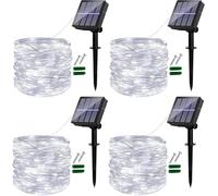Ligarko Solar Fairy Lights Outdoor - 4 Pack 48Ft Garden Lights with 120 LED, 8 Modes & Copper Wire Decorative Solar String Lights for Trees, Garden, Patio, Yard, Party (Cold White)