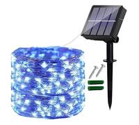 Ligarko Solar String Lights, 1 Pack 120LED Solar Garden Lights Waterproof, 14M/46ft 8 Modes Indoor/Outdoor Fairy Lights Copper Wire Decorative Lighting for Home, Party, Wedding (Blue)