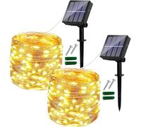 Ligarko String Lights, 2Pack 48Ft 120 LED Solar Garden Lights Waterproof