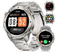 LIGE GPS Military Smart Watch for Men, 1.43 Inch AMOLED Smartwatch with Bluetooth Call, Compass, 500mAh, Heart Rate and Sleep Monitor for iOS Android, 170+ Sportmodis Fitness Tracker