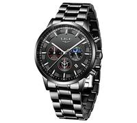 LIGE Men Analog Japanese Quartz Watch with Stainless Steel Strap LG9877E-LD
