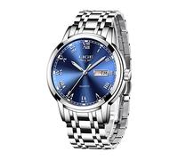 LIGE Men Analog Quartz Watch with Stainless Steel Strap LG9846I-DF-1