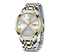 LIGE Men Analog Quartz Watch with Stainless Steel Strap LG9846K
