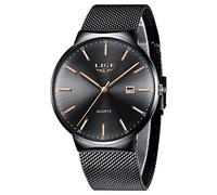 LIGE Men Analog Quartz Watch with Stainless Steel Strap LG9903A-UK-HUA