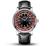 LIGE Men's Quartz Analogue Watch with European Compass Design, Soft Leather Strap, 3AM Waterproof (30 M), Luminous Hands for Business Retro Leisure, black, Modern