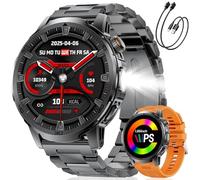 LIGE Men's Smartwatch with Calls, 1000 mAh Battery/Torch/Two Charging Cables, 1.85 Inch HD Large Display Fitness Watch, 100+ Sports Modes, IP68 Waterproof, Heart Rate, Sleep Monitor for Android iOS