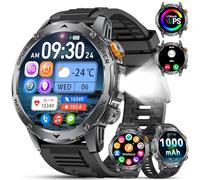 LIGE Men's Smartwatch with Phone Function, 1.75 Inch HD Display Smart Watch with 1000 mAh Battery/LED Torch/110+ Sports Modes/Sleep Monitoring, Waterproof IP68 Android iOS Men's Watch