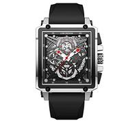 LIGE Mens Watch 30M Waterproof Analog Quartz Multifunction Chronograph Wrist Watch for Men Fashion Sports Watch with Silicone Band Silver Black Strap, silver/black, Strap.