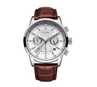 LIGE Men's Watches Elegant Designer Waterproof Sport Watch for Men Chronograph Black Quartz Wristwatches for Gifts Dress Calendar with Leather Strap