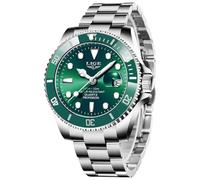 LIGE Mens Watches Quartz Stainless Steel Water Resistant Luminous Green
