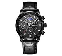 LIGE Mens Watches Ultra-Thin Sports Waterproof Analog Quartz Date Wrist Watch Genuine Leather Strap Watches