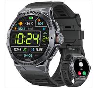 LIGE Military Smart Watch for Men(3 Straps),1.43" AMOLED Screen Always on Display Smartwatch for Android iOS with 100+ Sports Modes,HealthTracker,Bluetooth Call Fitness Tracker Watch Silicone Strap