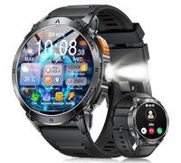 LIGE Military Smart Watch for Men with Bluetooth Call,1.62" AMOLED with LED Flashlight/730mAh,100+ Sports Mode Tactical Fitness Tracker/Heart Rate Sleep Health Monitor for Android iOS Black