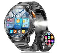 LIGE Military Smart Watch for Men with Bluetooth Call,1.62" AMOLED with LED Flashlight/730mAh,100+ Sports Mode Tactical Fitness Tracker/Heart Rate Sleep Health Monitor/IP68 Waterproof for Android iOS