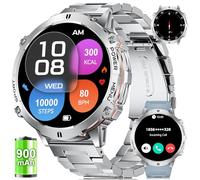 LIGE Military Smart Watchwith 900mAh Battery(80+Standby),1.73" AMOLED with Compass Altitude and Barometric Pressure,110+ Sports Mode Tactical Fitness Tracker/Bluetooth Call Android iOS Smartwatch
