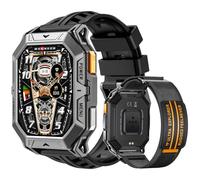 LIGE Military Smartwatch Men's 2.13 Inch AMOLED Display/1000 mAh Large Battery Sports Watch Men with Phone Function, 100+ Sports Modes Fitness Watch, 24/7 Heart Rate / Sleep Monitor / IP68 / Compass