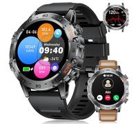LIGE Smart Watch for Men,1.45″ Amoled Touch Screen Smartwatch with Call,IP68 Waterproof Fitness Watch with Heart Rate,Pedometer,Sleep Monitor,100+ Sports Modes for iOS/Android,Silicone/Leather