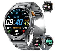 LIGE Smart Watch for Men (Make/Answer Calls) with 1000mAh, 1.75" HD Screen Smartwatch with Flashlight, Heart Rate/SpO2/Sleep Monitor, IP68 Waterproof, 100+ Sports Modes for Android iOS, 3 Straps