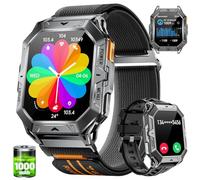 LIGE Smart Watch for Men with 1000mAh Large battery, 2.13" HD Large Screen with Bluetooth calling, 100+Sports Mode Tactical Fitness Tracker/Heart Rate Sleep Health Monitor/IP68 for Android iOS Black