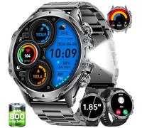 LIGE Smart Watch for Men with 800 mAh/LED Flashlight, 1.85'' Smartwatch with Bluetooth Call/30+ Days Standby/Health Monitor, Waterproof Sport Tactical Military Fitness Tracker Watch for Android iOS