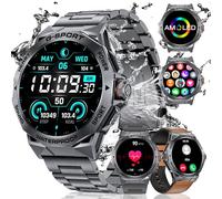 LIGE Smart Watch for Men with Flashlight,1.75" BIG Screen Smart Watch with 800mAh,100+ Sports Modes for Android iOS,Fitness Tracker with Heart Rate/Sleep Tracking/Blood Oxygen (EF3-L)