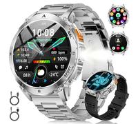 LIGE Smart Watch for Men with LED Flashlight, 1,62" HD AMOLED Display 730mAh Military Smartwatch with Answer/Make Calls, 3ATM Waterproof Pedometer with 24/7 Heart Rate/Spo2 for iOS Android, 2 Cables