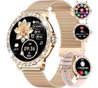 LIGE Smart Watch Women Bluetooth Phone Calls for Android iOS Fitness Tracker 1.32" HD Elegant Diamond Ladies Smartwatch Rose Gold Mesh,Heart Rate/Sleep Monitor Calorie,Pedometer,100+ Sport Mode