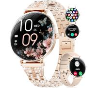 LIGE Smart Watches for Women,1.43" AMOLED Fitness Tracker with 100+ Sports Modes/Step Counter/Heart Rate/Calories/Sleep Tracker Ladies Smart Watch for Android iOS Rose Gold 2 Straps