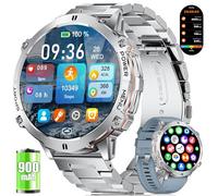 LIGE Smartwatch with Large 900mAh Battery, 1.73’ AMOLED Large Screen Fitness Watch Men with Compass Barometer, 110+ Sport Modes, IP68 Waterproof, Heart Rate/Sleep Monitor for Android iOS
