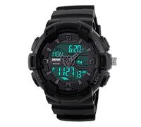 LIGE Sports Watches Men Dual Time Display Chronograph LED Digital Quartz Watch Black White