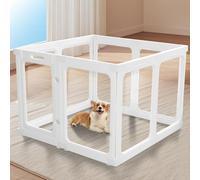 Ligefoy Acrylic Dog Pen,Clear Dog Play Pen for Puppy Cat Rabbit Ferret Transparent Easy Assemble Whelping Crate Kennel Cage Enclosure Sturdy & Easy Cleaning Suitable for Small Pets(23.6“ Height, 8PS)