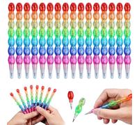 Ligeinsrk 16Pcs Stackable Pencils for Kids, Gourd Shaped Stackable Pencil, 7-in-1 Building Design, Students Learning Pencils for Birthday Party Supplies Goodie Bag Filler