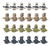 Ligeinsrk 24PCS Soldier Action Figures, Plastic Mini Army Action Figures, Easy to Assemble Toy Soldiers with Machine Gun, Helmet, Headphone and Vestfor Kids History Lovers Gifts, Army, Soldier Ac