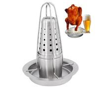 Ligeinsrk Beer Can Chicken Stand Stainless Steel Beer Can Chicken Holder for Grill Smoker Oven with Flavouring Container Dishwasher Safe Roaster BBQ Grill AccessoriesBeer