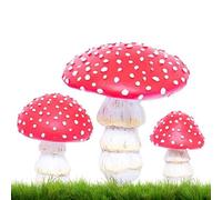 Ligeinsrk Garden Decor Glow in the Dark Mushroom Ornaments 3Pcs Resin Fairy Garden Accessories for Lawn Pathway Landscape Yardgarden