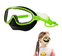 Ligeinsrk Kids Goggles with Nose Cover, HD Wide View Anti-Fog Toddler Swim Goggles, No Leak Adjustable Clip on Swim Mask for Kids Youth 4-16, Black, with Nose Cover
