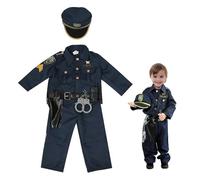 Ligeinsrk Kids Police Role Play Pants Suit, Police Costume for Kids, Dress Up Set for Halloween Costume Party(S)