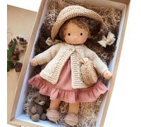 Ligeinsrk Rag Doll with Gift Box 11x2x5 Ragdoll with Hat, Bag, Shoes, and More Decoration Cute Stuffed Baby Doll Toys for Babies & Toddlers Ideal Christmas Birthday Gifts, Dolls for Toddlers, Ragdoll