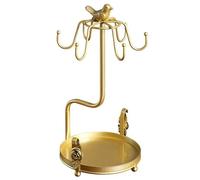 Ligeinsrk Tea Cup Holder with 6 Hooks 13.8x8.7 Inch Coffee Cup Holder with Storage Base Metal and Saucer Display Stand for Restaurant Office Kitchen Counter and Saucer Display Stand