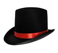 Ligeinsrk Top Hats For Men 6.3 Inch Tall Black Top Hat Adult Size Felt Magician Costume Hat for Formal Showman Party Hats Halloween Costume Accessory