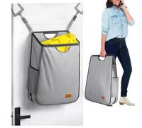 Ligereza Hanging Laundry Hamper Bag, Large Capacity, Grey, Over the Door, Portable, Modern Style